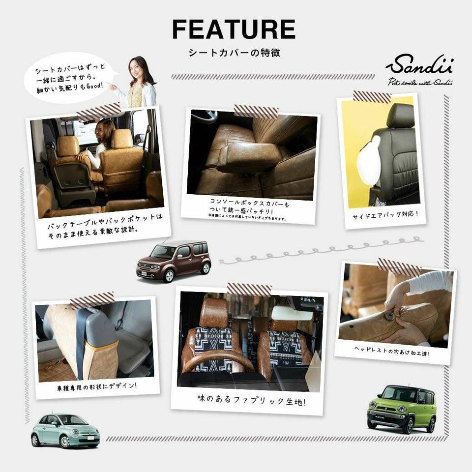 プレマシー3列 シートカバー Sandii カチナ 特徴