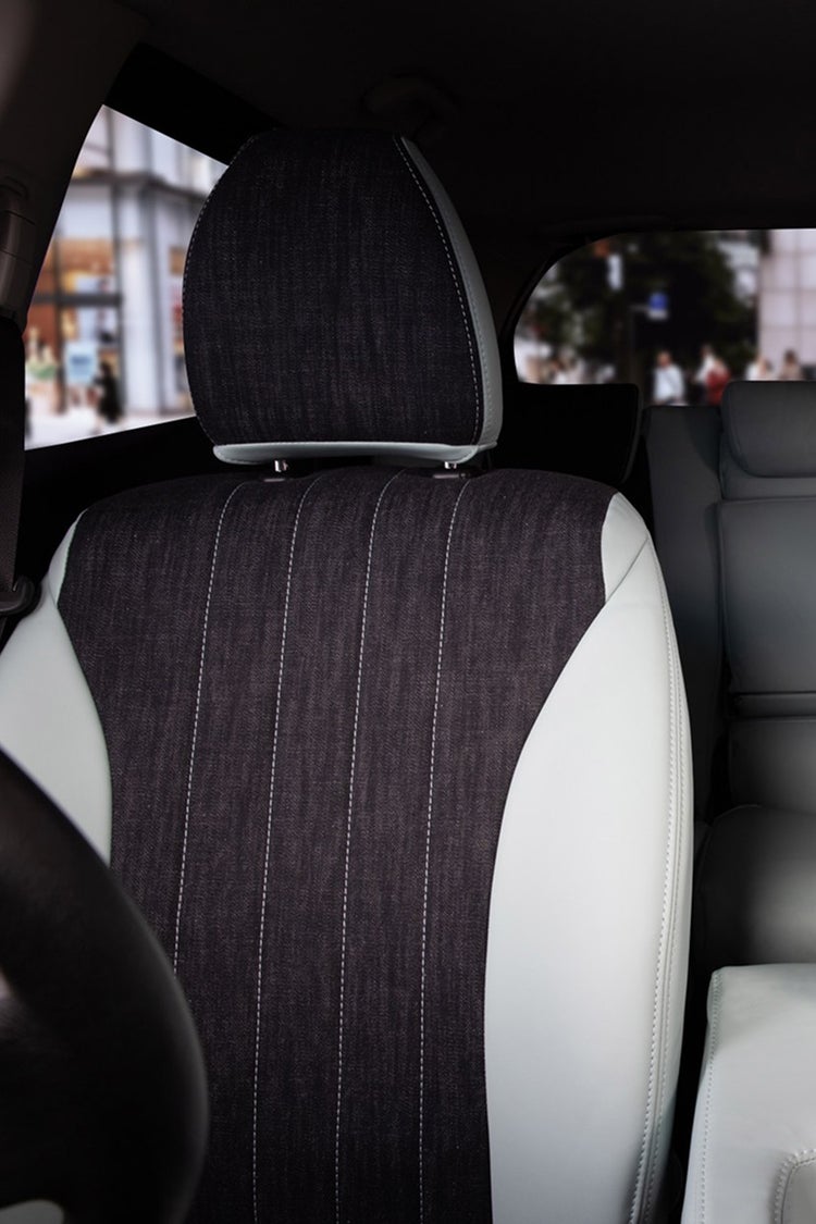 ABARTH 595シートカバー Sandii サンディ デニムサンド PVCカラー