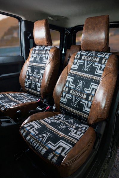 NV200 バネットワゴン 3列 シートカバー Native Americansテイスト×PUレザー 全席セット [Sandii サンディ] カチナ