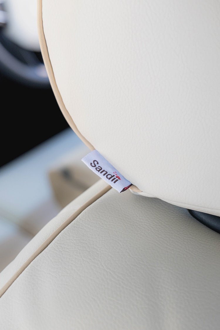 FIAT500 500C シートカバー Sandii マカロン ブラック×スノーホワイト