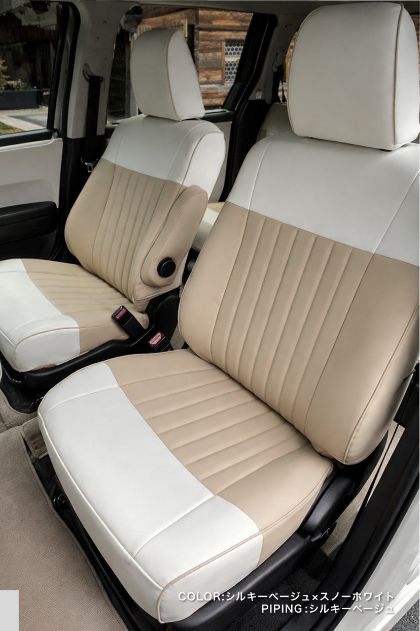 フォーカス シートカバー Sandii マカロン ミッドオレンジ×アイボリー
