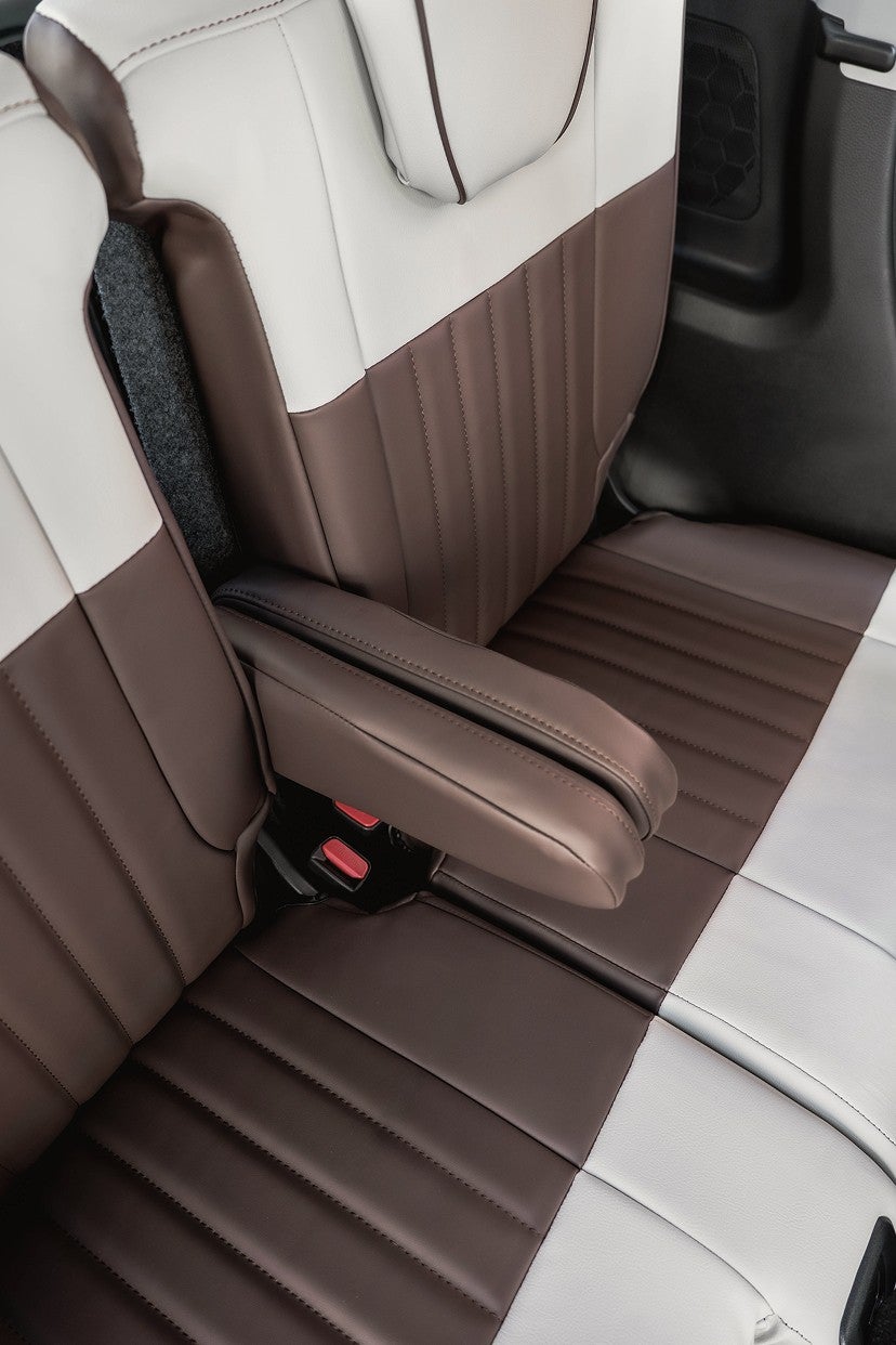 NV200 バネットバン シートカバー Sandii マカロン ローズピンク×アイボリー