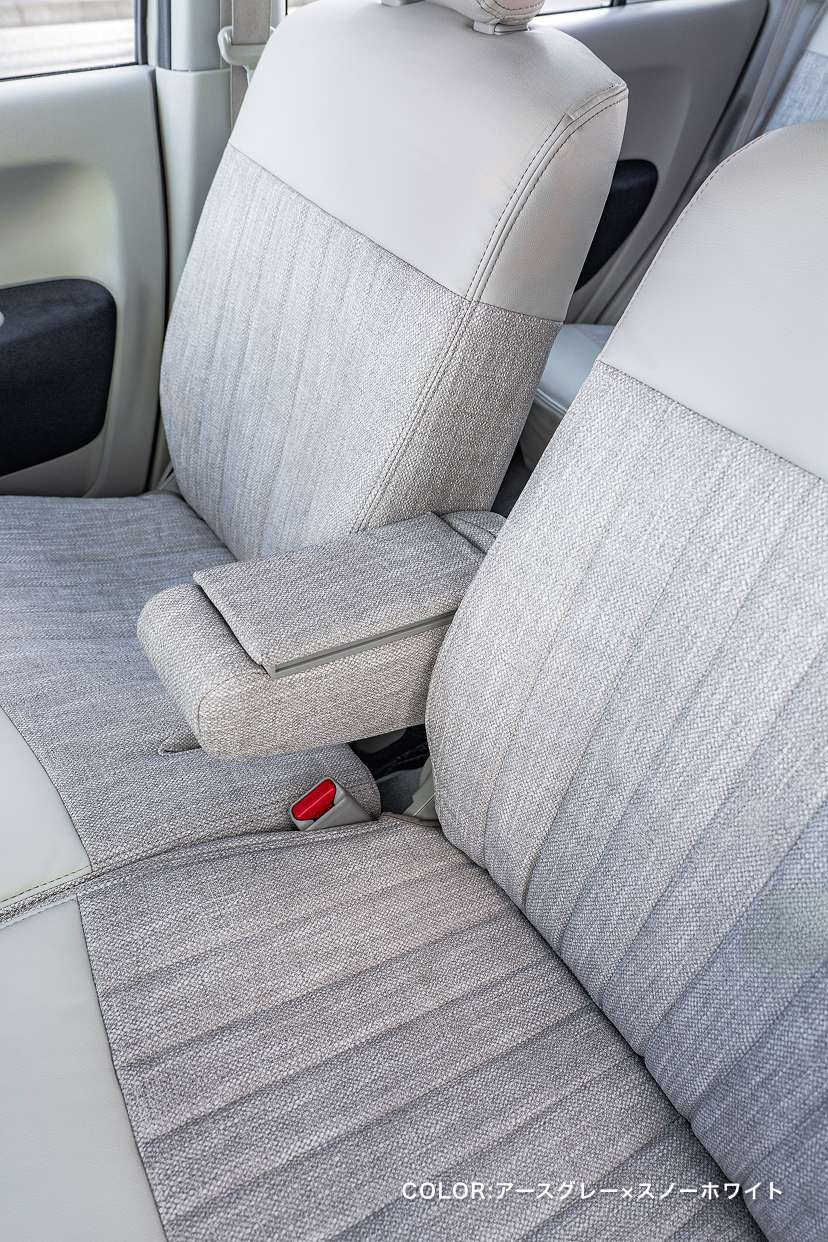 ヴァンガード 2列 シートカバー Sandii ビスキュイ クリームイエロ×アイボリー