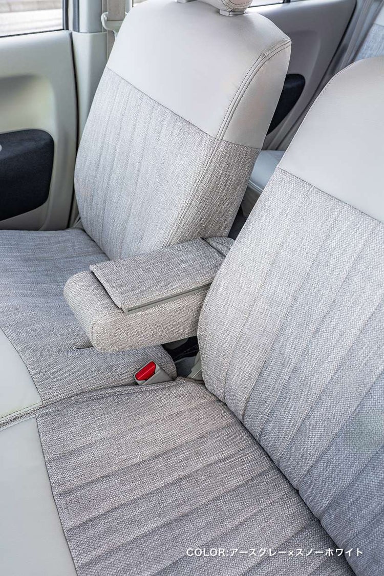 ビッグホーンロング シートカバー Sandii ビスキュイ クリームイエロ×アイボリー