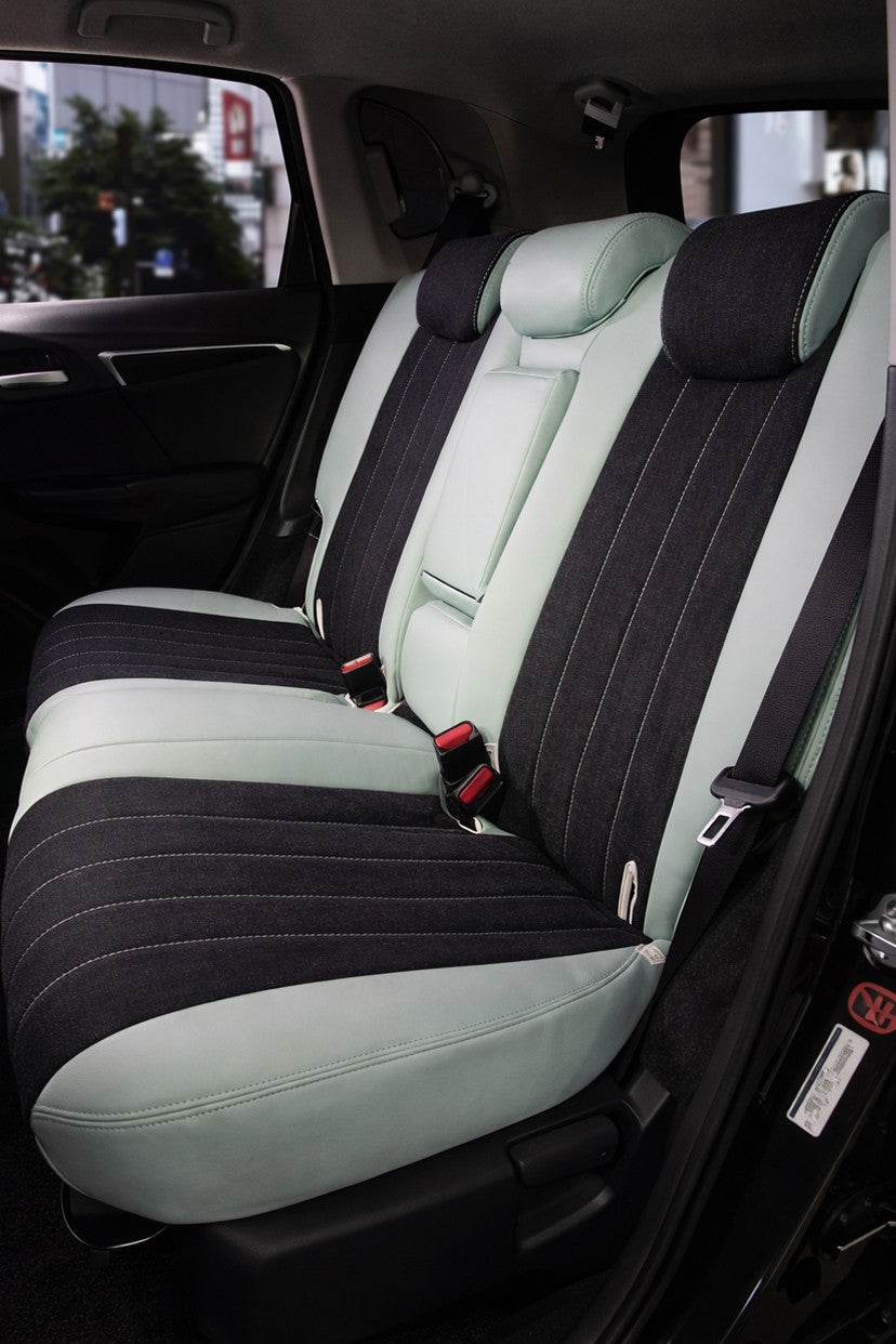 CR-V ハイブリッド シートカバー Sandii デニムサンド ブラック×アクアマリン 2
